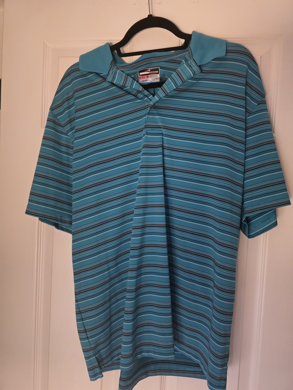 Grand Slam Men's Aqua Striped Polo